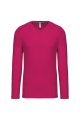 Heren T-shirt lange mouw V Hals Kariban K358 FUCHSIA